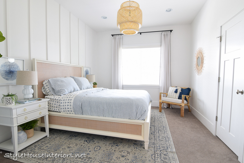 Blue and white bedroom makeover